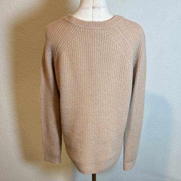 The Cashmere Project Tan Crew Neck Sweater with Black Stitch Accents size Large - Picture 5 of 13